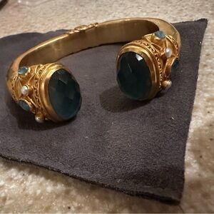 Julie Vos Gold Bracelet with Blue Accents